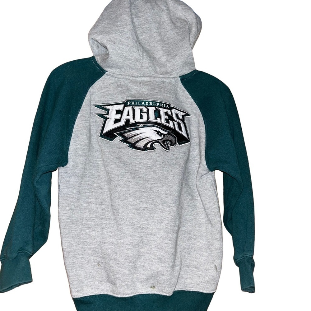 Kids nfl Philadelphia eagles football gray hoody size 5/6 child